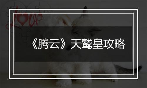 《腾云》天鹫皇攻略