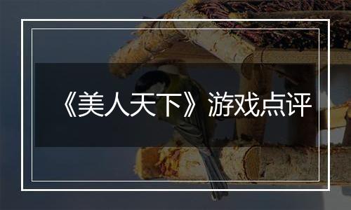 《美人天下》游戏点评