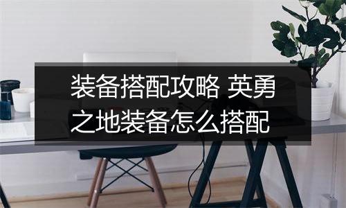 装备搭配攻略 英勇之地装备怎么搭配