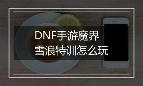 DNF手游魔界雪浪特训怎么玩