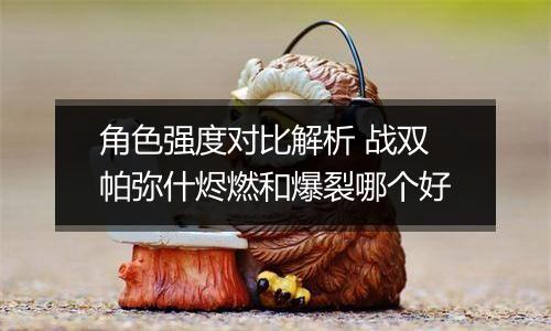 角色强度对比解析 战双帕弥什烬燃和爆裂哪个好
