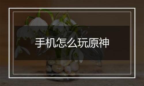 手机怎么玩原神