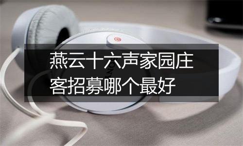 燕云十六声家园庄客招募哪个最好