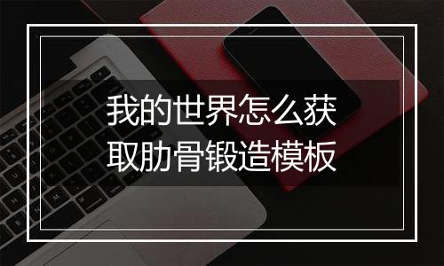 我的世界怎么获取肋骨锻造模板