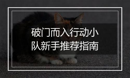 破门而入行动小队新手推荐指南