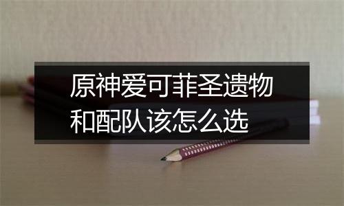 原神爱可菲圣遗物和配队该怎么选