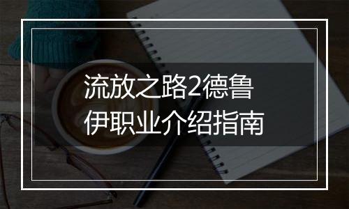 流放之路2德鲁伊职业介绍指南