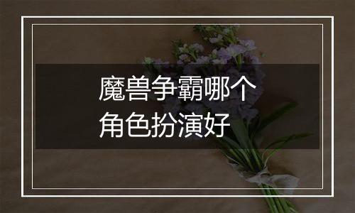 魔兽争霸哪个角色扮演好