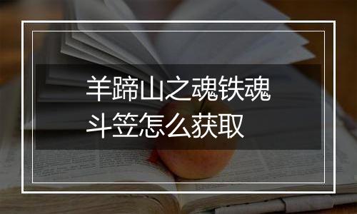 羊蹄山之魂铁魂斗笠怎么获取