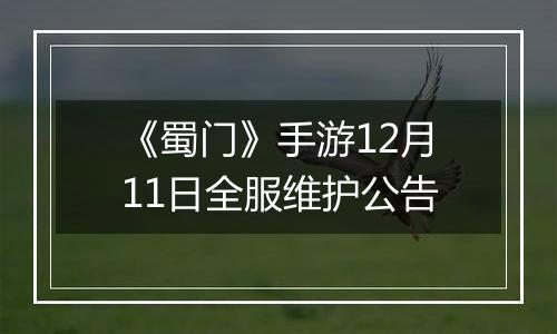 《蜀门》手游12月11日全服维护公告