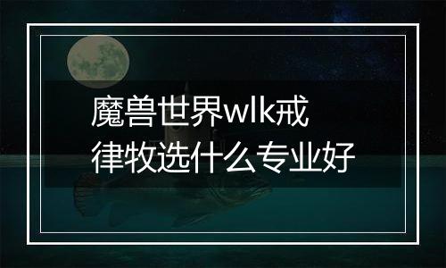 魔兽世界wlk戒律牧选什么专业好