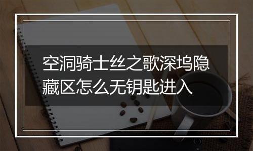 空洞骑士丝之歌深坞隐藏区怎么无钥匙进入