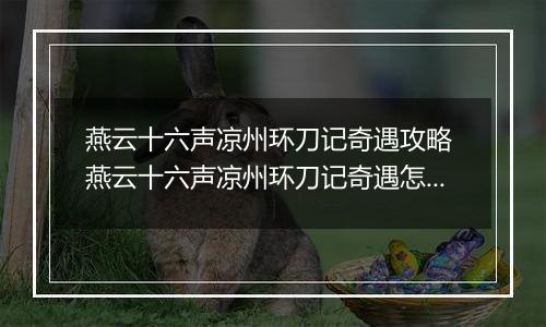 燕云十六声凉州环刀记奇遇攻略 燕云十六声凉州环刀记奇遇怎么做
