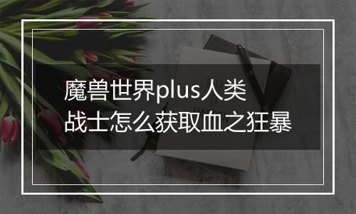 魔兽世界plus人类战士怎么获取血之狂暴