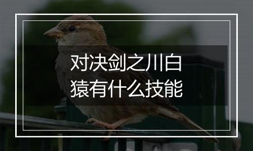 对决剑之川白猿有什么技能