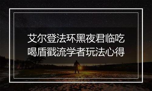艾尔登法环黑夜君临吃喝盾戳流学者玩法心得
