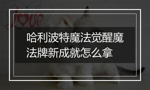 哈利波特魔法觉醒魔法牌新成就怎么拿
