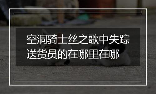 空洞骑士丝之歌中失踪送货员的在哪里在哪