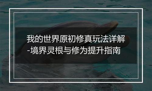 我的世界原初修真玩法详解-境界灵根与修为提升指南