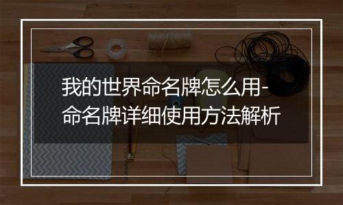 我的世界命名牌怎么用-命名牌详细使用方法解析