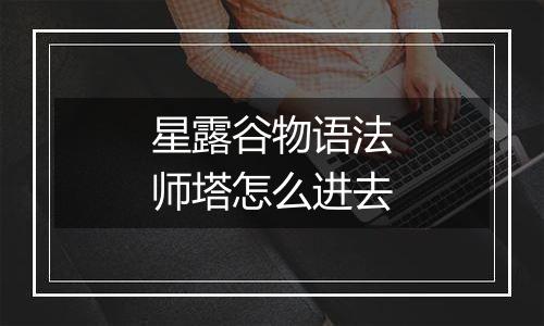 星露谷物语法师塔怎么进去