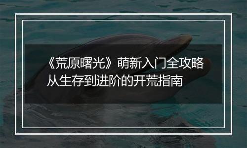 《荒原曙光》萌新入门全攻略 从生存到进阶的开荒指南