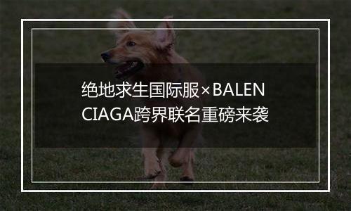 绝地求生国际服×BALENCIAGA跨界联名重磅来袭