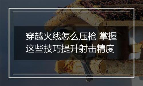 穿越火线怎么压枪 掌握这些技巧提升射击精度