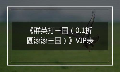 《群英打三国（0.1折圆滚滚三国）》VIP表