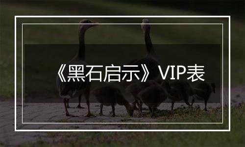 《黑石启示》VIP表